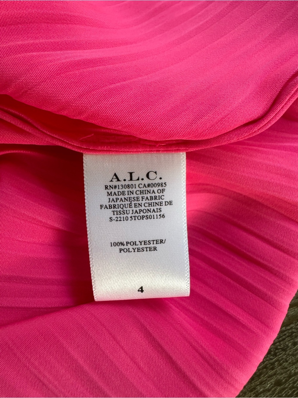 A.L.C. Black Pleated Twist Halter Rio Sleeveless Top Pink Size 4 - Picture 6 of 8